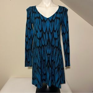 Express Blue/Black Pattern Dress